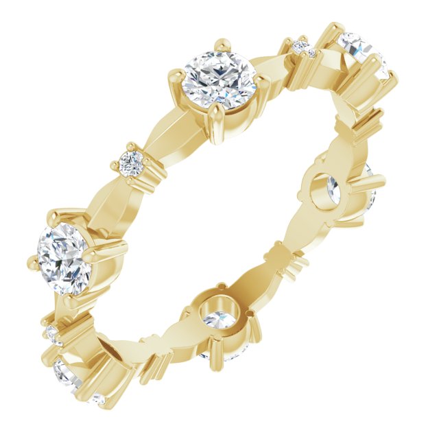 1.05 ct. Round Diamond Eternity Band Prong Set Diamond Ring-VIRABYANI